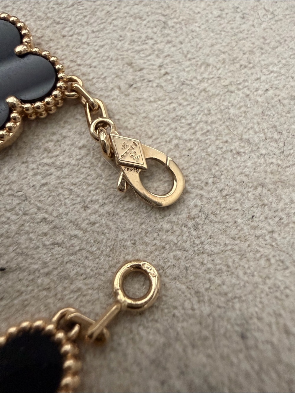 Van Cleef & Arpels Alhambra 5 Motifs Onyx Bracelet Classic Vintage Size - Picture 9 of 10